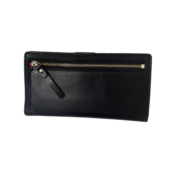 Kate Spade Black Bow Tie Wallet Snap Button - Picture 2 of 6